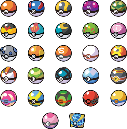 List Of Pokeballs With Pictures
