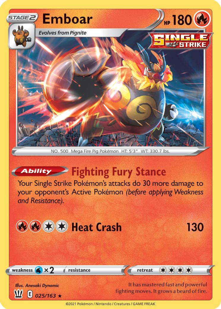 Emboar (Battle Styles 25) - Bulbapedia, the community-driven Pokémon encyclopedia